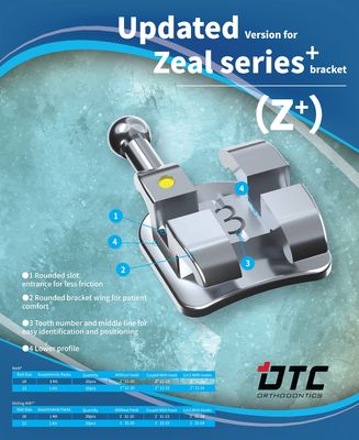 3 jaar houdbaarheid DTC Zeal Plus Series Tandheelkundige Orthodontie Bracket Brace Ortho Stof