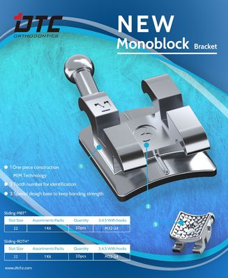 Mini DTC Ortho Orthodontic Metal Brackets Brace Ortho Fabric voor Roth/MBT Performance