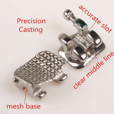 CE-certificering DTC MIM-technologie Orthodontic Brackets with Mesh Base Braces 3W/Hook