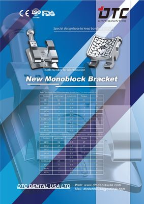 DTC Mim Monoblock Orthodontic Laser Dental Bracket MBT Roth Metal Brace met 3W/Hook
